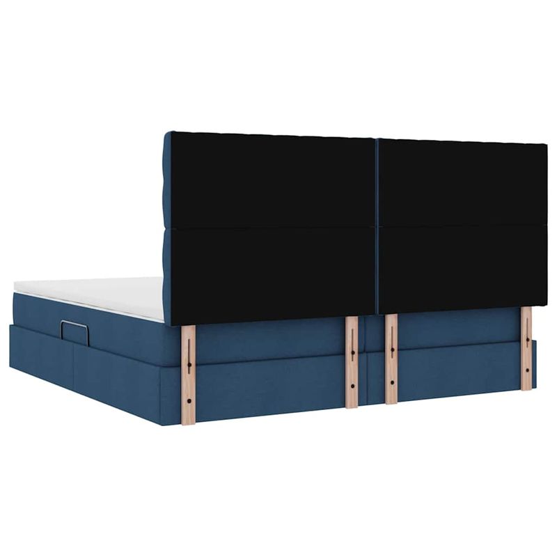 Casa si Gradina - Mobilier - Paturi si accesorii - Paturi - Pat cu lumini cu banda LED albastru 200 x 200 cm tesatura - Infinity.ro