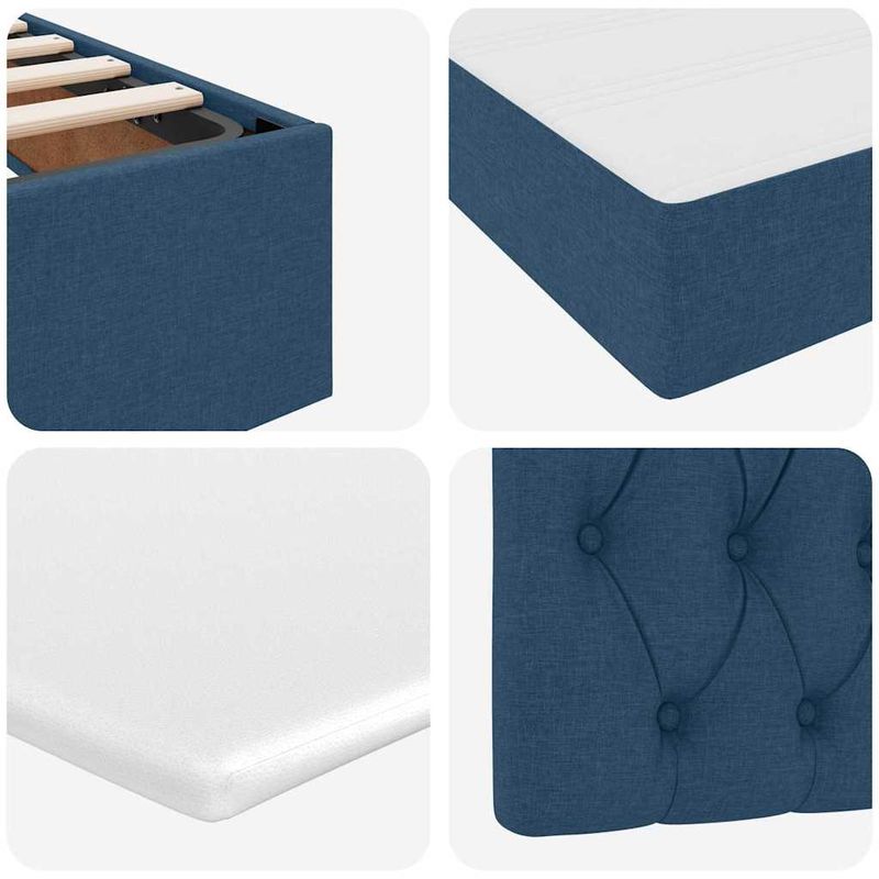Casa si Gradina - Mobilier - Paturi si accesorii - Paturi - Pat cu lumini cu banda LED albastru 200 x 200 cm tesatura - Infinity.ro