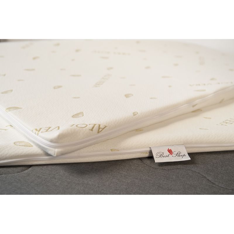 Casa si Gradina - Mobilier - Saltele si somiere - Toppere - Topper, Spuma superortopedica, Hr3028 4 cm, Antiacarieni si antialergeni, Husa detasabila Aloe Vera,120 x 190 cm - Infinity.ro