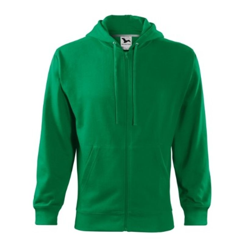 Fashion, accesorii si bijuterii - Barbati - Imbracaminte - Hanorace barbati - Hanorac pentru barbati, Trendy Zipper 410, Malfini Verde mediu 3XL - Infinity.ro
