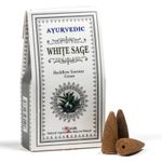 Casa si Gradina - Decoratiuni - Aromaterapie si lumanari - Difuzoare aromaterapie - Conuri parfumate cu reflux - Ayurvedic SALVIE ALBĂ | Pentru cascade de fum (10 conuri/pachet) - Infinity.ro