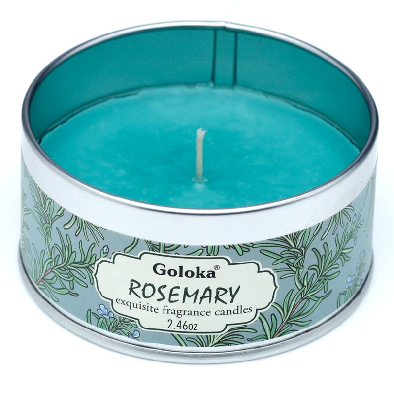 Casa si Gradina - Decoratiuni - Aromaterapie si lumanari - Lumanari si candele - Lumânare Parfumată Goloka în Cutie Metalică, Aromaterapie Sacră pentru Sufletul Tău, Rozmarin * - Infinity.ro