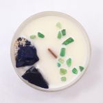 Casa si Gradina - Decoratiuni - Aromaterapie si lumanari - Lumanari si candele - Lumanare din ceara de soia cu cristale naturale | Chakra 5 Vishuddha - Infinity.ro