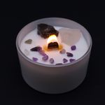 Casa si Gradina - Decoratiuni - Aromaterapie si lumanari - Lumanari si candele - Lumânare din ceară de soia cu cristale naturale | Chakra 7 Sahasrara - Infinity.ro