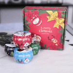 Casa si Gradina - Decoratiuni - Aromaterapie si lumanari - Lumanari si candele - Set 4 lumânări parfumate în cutii metalice „Magia iernii” - Infinity.ro