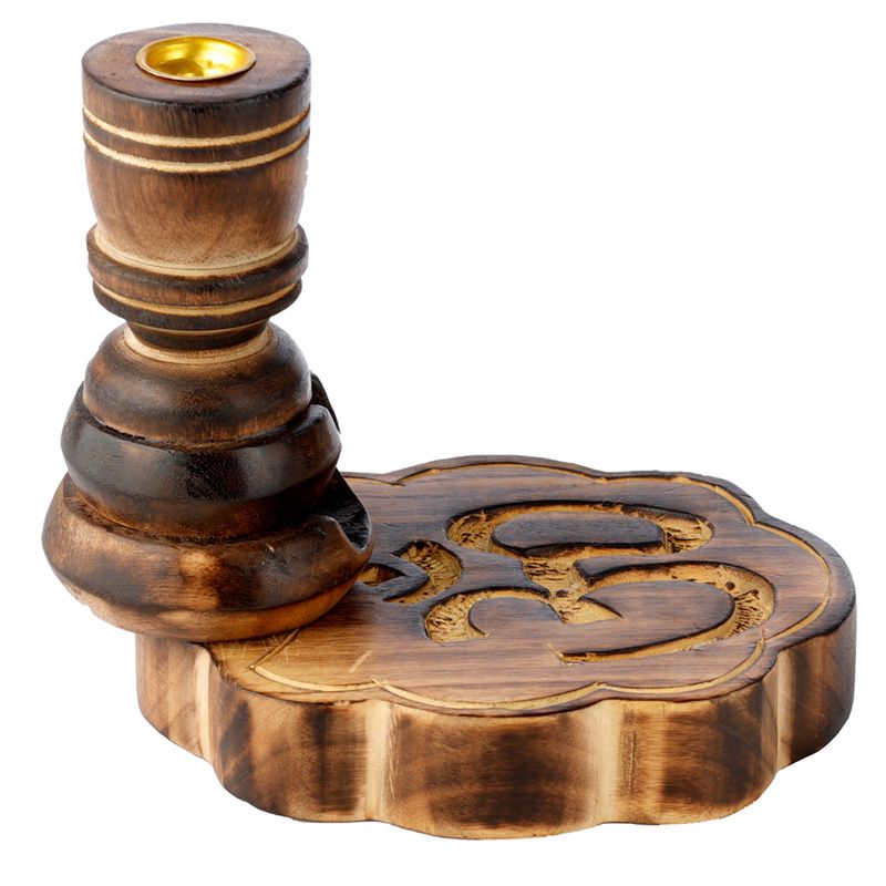Casa si Gradina - Decoratiuni - Aromaterapie si lumanari - Difuzoare aromaterapie - Cascadă de fum cu reflux (fumigare inversă) „Aum” | Lemn de mango - Infinity.ro