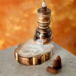 Casa si Gradina - Decoratiuni - Aromaterapie si lumanari - Difuzoare aromaterapie - Cascadă de fum cu reflux (fumigare inversă) „Aum” | Lemn de mango - Infinity.ro