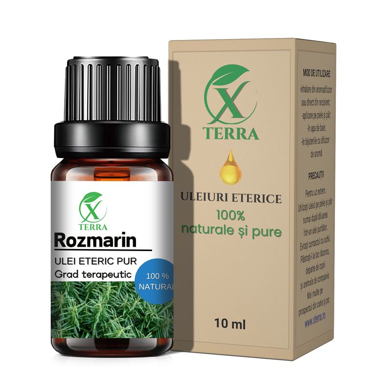 Casa si Gradina - Decoratiuni - Aromaterapie si lumanari - Uleiuri esentiale aromaterapie - Ulei esențial de Rozmarin | Ulei eteric 100% natural și pur | 10 ml | XTERRA® - Infinity.ro