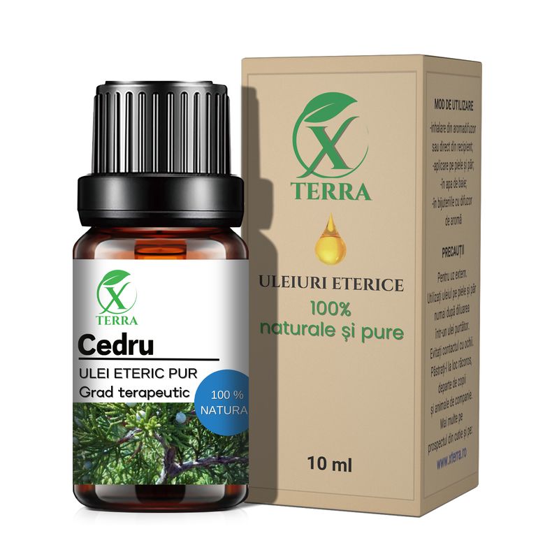 Casa si Gradina - Decoratiuni - Aromaterapie si lumanari - Uleiuri esentiale aromaterapie - Ulei esențial de Cedru | Ulei eteric 100% natural și pur | 10 ml | XTERRA® - Infinity.ro