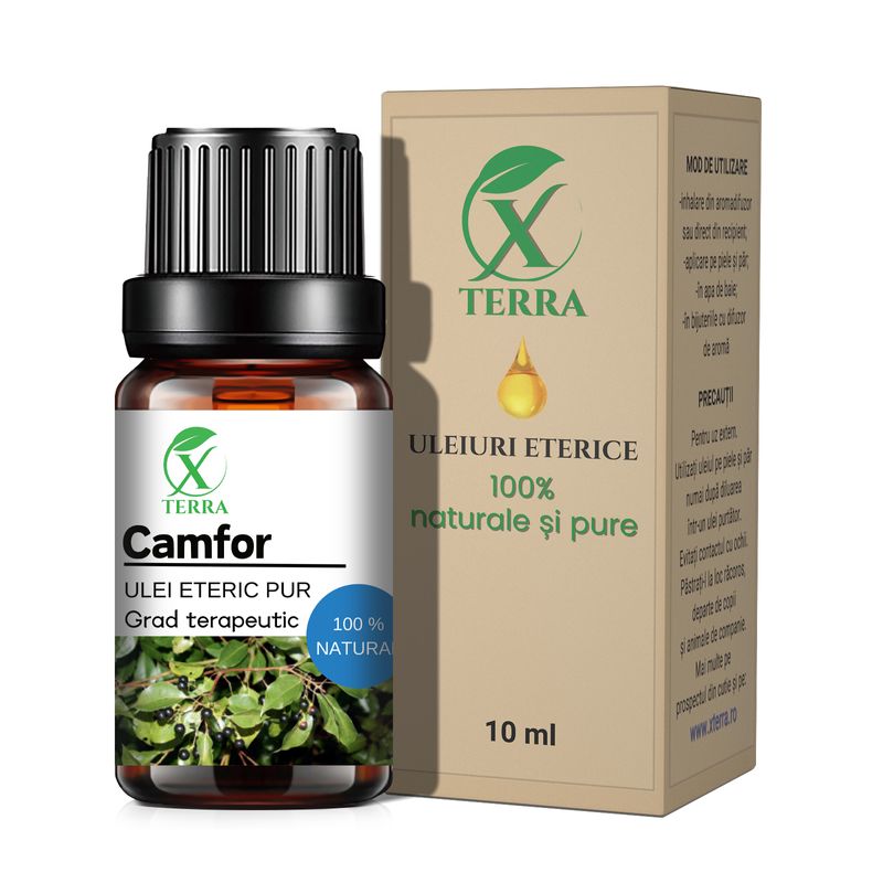 Casa si Gradina - Decoratiuni - Aromaterapie si lumanari - Uleiuri esentiale aromaterapie - Ulei esențial de Camfor Alb | Ulei eteric 100% natural și pur | 10 ml | XTERRA® - Infinity.ro