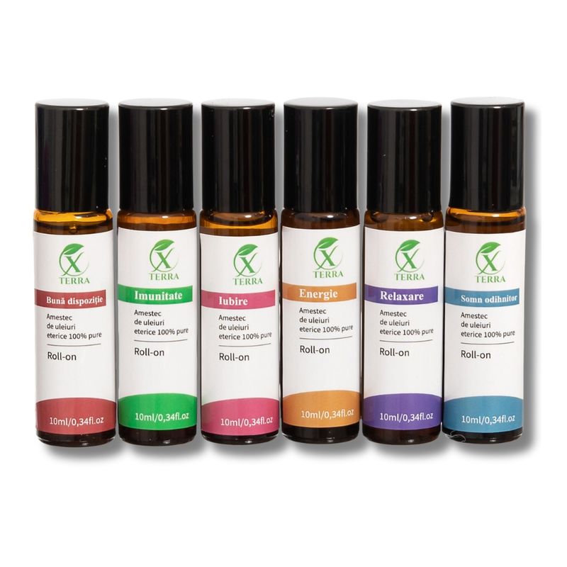 Casa si Gradina - Decoratiuni - Aromaterapie si lumanari - Uleiuri esentiale aromaterapie - XTERRA | Set 6 sinergii de uleiuri esențiale 100% naturale și pure | Violet Regal - Infinity.ro