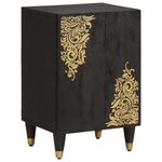 Casa si Gradina - Mobilier - Seturi de mobilier - Seturi baie - Set dulap baie cu sertar cu usa 4 pcs Negru Lemn de mango solid - Infinity.ro