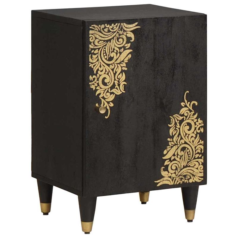Casa si Gradina - Mobilier - Seturi de mobilier - Seturi baie - Set dulap baie cu sertar cu usa 4 pcs Negru Lemn de mango solid - Infinity.ro