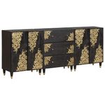 Casa si Gradina - Mobilier - Dulapuri si sifoniere - Dulapuri - Set dulap baie 3 pcs Negru 180 x 33 x 75 cm Lemn de mango solid - Infinity.ro