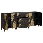 Casa si Gradina - Mobilier - Dulapuri si sifoniere - Dulapuri - Set dulap baie 3 pcs Negru 180 x 33 x 75 cm Lemn de mango solid - Infinity.ro