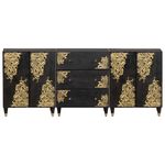 Casa si Gradina - Mobilier - Dulapuri si sifoniere - Dulapuri - Set dulap baie 3 pcs Negru 180 x 33 x 75 cm Lemn de mango solid - Infinity.ro