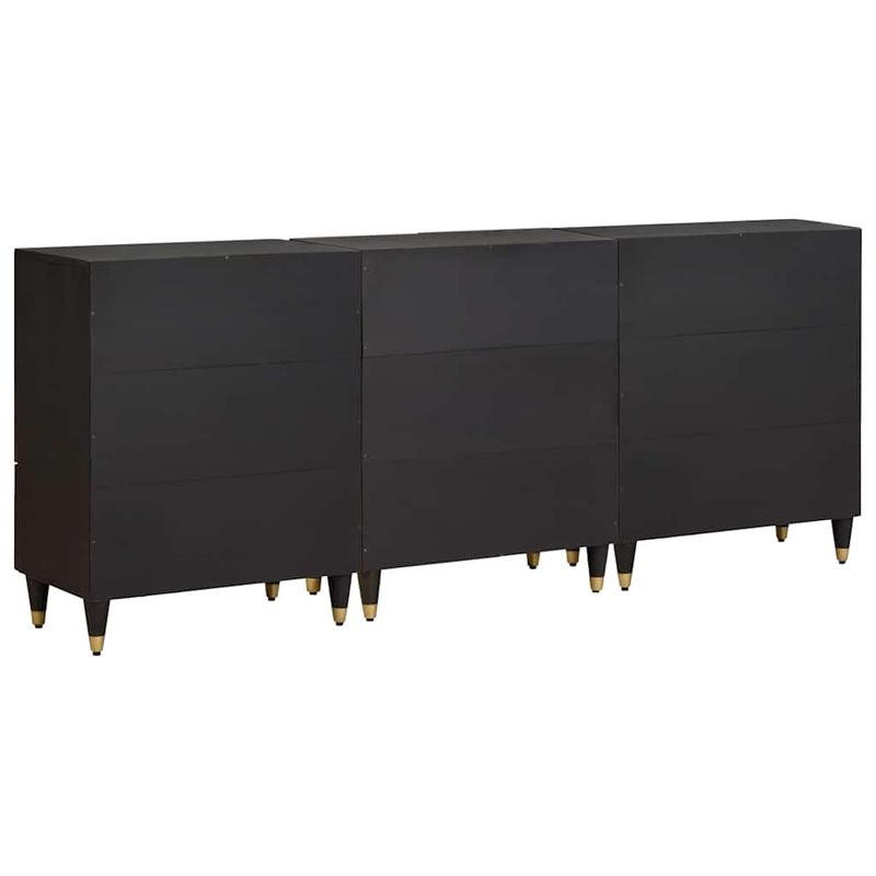 Casa si Gradina - Mobilier - Dulapuri si sifoniere - Dulapuri - Set dulap baie 3 pcs Negru 180 x 33 x 75 cm Lemn de mango solid - Infinity.ro