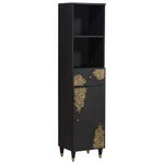 Casa si Gradina - Mobilier - Seturi de mobilier - Seturi baie - Set dulap baie cu sertar cu usa 3 pcs Negru Lemn de mango solid - Infinity.ro