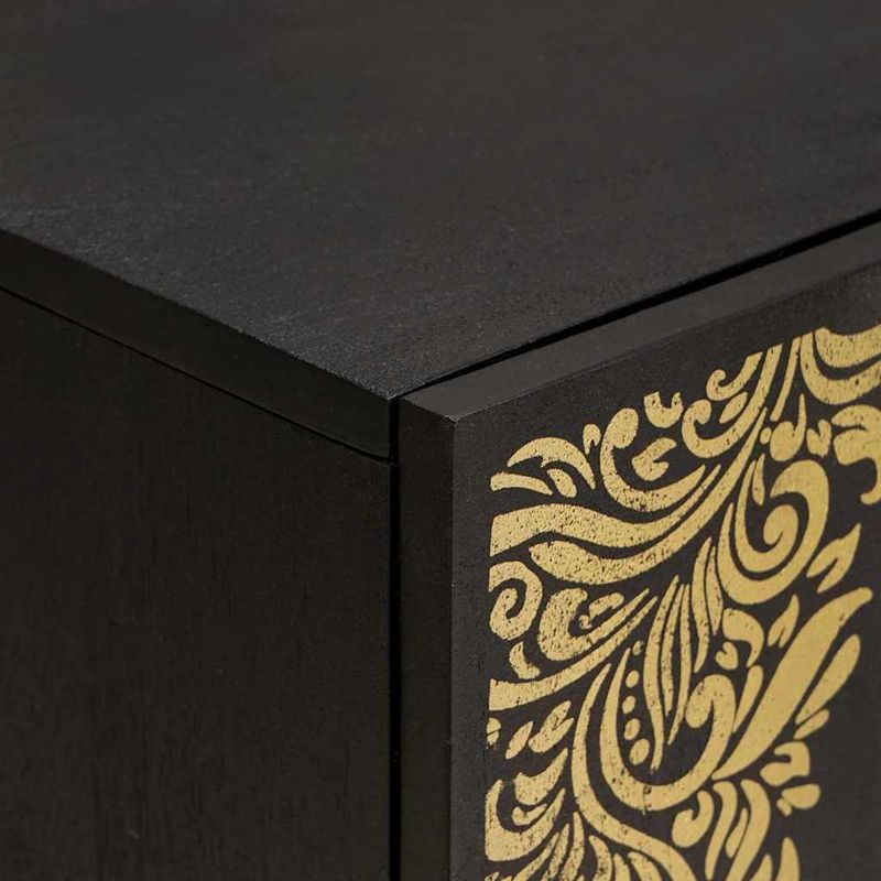 Casa si Gradina - Mobilier - Seturi de mobilier - Seturi baie - Set dulap baie cu sertar cu usa 3 pcs Negru Lemn de mango solid - Infinity.ro