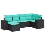 Casa si Gradina - Gradina si terasa - Mobilier exterior - Seturi mobila gradina - Set mobilier de gradina cu perne, 6 piese, negru, poliratan - Infinity.ro