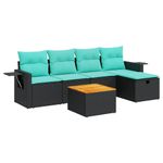 Casa si Gradina - Gradina si terasa - Mobilier exterior - Seturi mobila gradina - Set mobilier de gradina cu perne, 6 piese, negru, poliratan - Infinity.ro