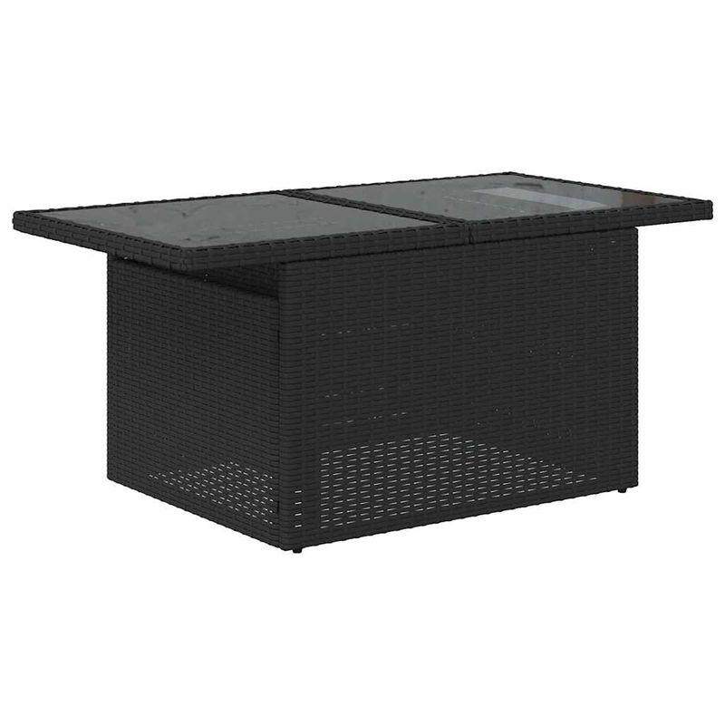 Casa si Gradina - Gradina si terasa - Mobilier exterior - Seturi mobila gradina - Set canapele gradina perne 7 piese negru, poliratan/lemn acacia - Infinity.ro