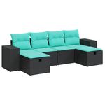 Casa si Gradina - Gradina si terasa - Mobilier exterior - Seturi mobila gradina - Set mobilier de gradina cu perne, 6 piese, negru, poliratan - Infinity.ro