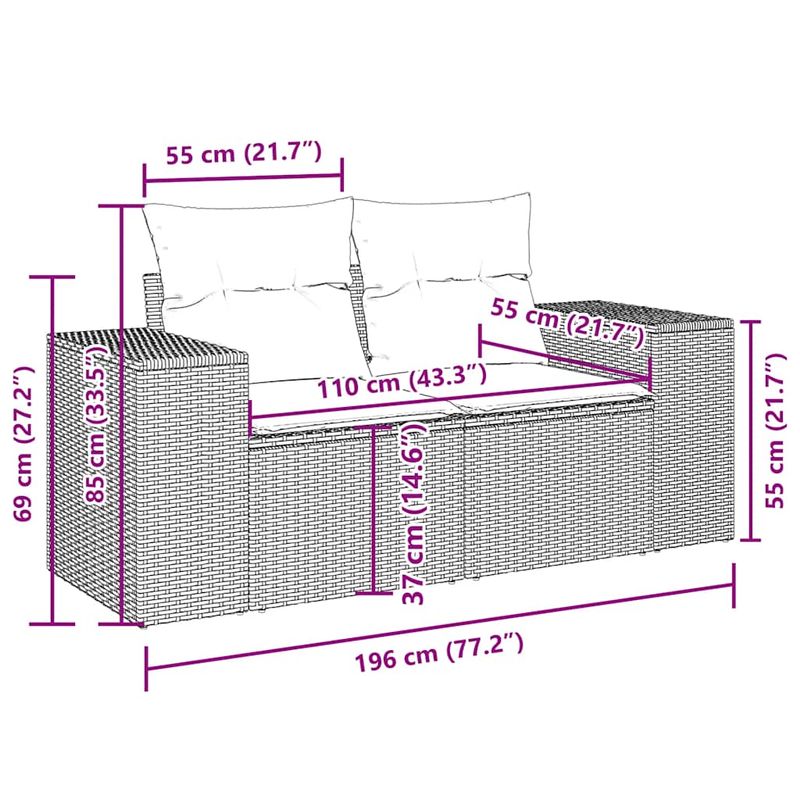 Casa si Gradina - Gradina si terasa - Mobilier exterior - Seturi mobila gradina - Set mobilier de gradina cu perne, 6 piese, negru, poliratan - Infinity.ro