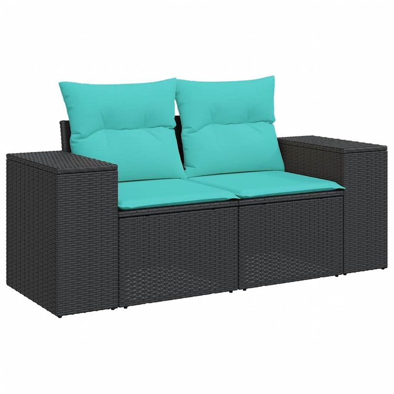 Casa si Gradina - Gradina si terasa - Mobilier exterior - Seturi mobila gradina - Set mobilier de gradina cu perne, 4 piese, negru, poliratan - Infinity.ro