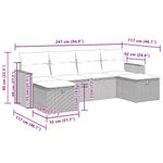 Casa si Gradina - Gradina si terasa - Mobilier exterior - Seturi mobila gradina - Set mobilier de gradina cu perne, 6 piese, negru, poliratan - Infinity.ro