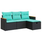 Casa si Gradina - Gradina si terasa - Mobilier exterior - Seturi mobila gradina - Set mobilier de gradina cu perne, 4 piese, negru, poliratan - Infinity.ro