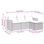 Casa si Gradina - Gradina si terasa - Mobilier exterior - Seturi mobila gradina - Set mobilier de gradina cu perne, 4 piese, negru, poliratan - Infinity.ro