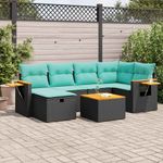 Casa si Gradina - Gradina si terasa - Mobilier exterior - Seturi mobila gradina - Set canapele de gradina cu perne, 7 piese, negru, poliratan - Infinity.ro