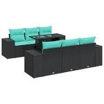 Casa si Gradina - Gradina si terasa - Mobilier exterior - Seturi mobila gradina - Set canapele gradina perne 7 piese negru, poliratan/lemn acacia - Infinity.ro