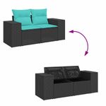 Casa si Gradina - Gradina si terasa - Mobilier exterior - Seturi mobila gradina - Set canapele gradina perne 7 piese negru, poliratan/lemn acacia - Infinity.ro