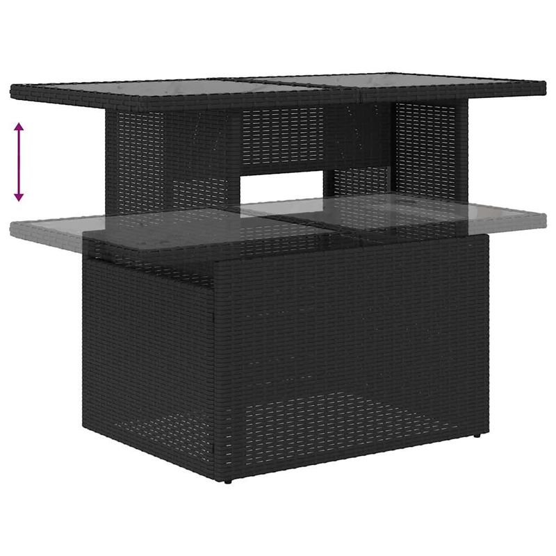 Casa si Gradina - Gradina si terasa - Mobilier exterior - Seturi mobila gradina - Set canapele gradina perne 7 piese negru, poliratan/lemn acacia - Infinity.ro