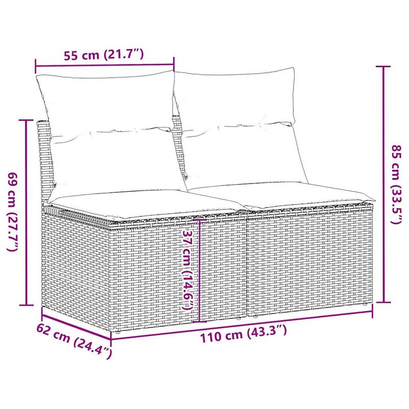 Casa si Gradina - Gradina si terasa - Mobilier exterior - Seturi mobila gradina - Set mobilier de gradina cu perne, 2 piese poliratan/lemn acacia - Infinity.ro