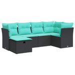 Casa si Gradina - Gradina si terasa - Mobilier exterior - Seturi mobila gradina - Set mobilier de gradina cu perne, 6 piese, negru, poliratan - Infinity.ro