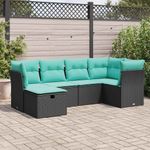 Casa si Gradina - Gradina si terasa - Mobilier exterior - Seturi mobila gradina - Set mobilier de gradina cu perne, 6 piese, negru, poliratan - Infinity.ro