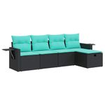 Casa si Gradina - Gradina si terasa - Mobilier exterior - Seturi mobila gradina - Set mobilier de gradina cu perne, 5 piese, negru, poliratan - Infinity.ro