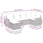 Casa si Gradina - Gradina si terasa - Mobilier exterior - Seturi mobila gradina - Set mobilier de gradina cu perne, 6 piese, negru, poliratan - Infinity.ro