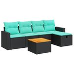 Casa si Gradina - Gradina si terasa - Mobilier exterior - Seturi mobila gradina - Set mobilier de gradina cu perne, 6 piese, negru, poliratan - Infinity.ro