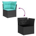 Casa si Gradina - Gradina si terasa - Mobilier exterior - Seturi mobila gradina - Set canapele gradina perne 7 piese negru, poliratan/lemn acacia - Infinity.ro