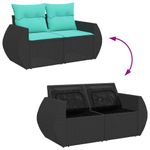Casa si Gradina - Gradina si terasa - Mobilier exterior - Seturi mobila gradina - Set canapele gradina perne 7 piese negru, poliratan/lemn acacia - Infinity.ro