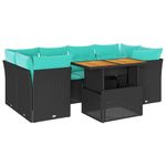 Casa si Gradina - Gradina si terasa - Mobilier exterior - Seturi mobila gradina - Set canapele de gradina cu perne, 7 piese, negru, poliratan - Infinity.ro