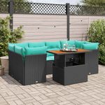 Casa si Gradina - Gradina si terasa - Mobilier exterior - Seturi mobila gradina - Set canapele de gradina cu perne, 7 piese, negru, poliratan - Infinity.ro