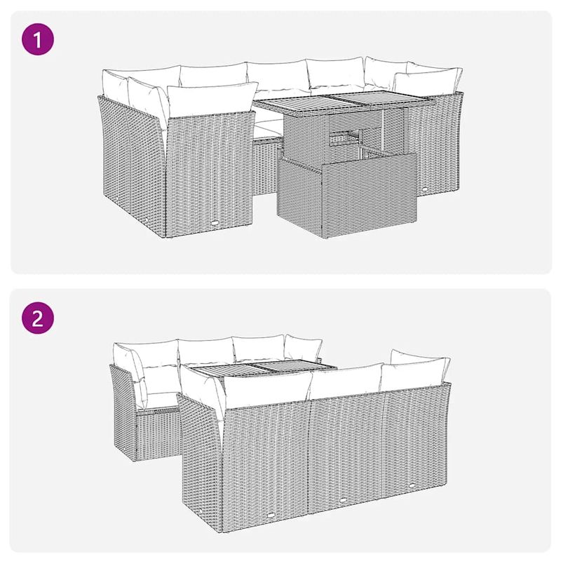 Casa si Gradina - Gradina si terasa - Mobilier exterior - Seturi mobila gradina - Set canapele de gradina cu perne, 7 piese, negru, poliratan - Infinity.ro