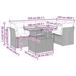 Casa si Gradina - Gradina si terasa - Mobilier exterior - Seturi mobila gradina - Set mobilier de gradina cu perne, 6 piese, negru, poliratan - Infinity.ro