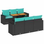 Casa si Gradina - Gradina si terasa - Mobilier exterior - Seturi mobila gradina - Set canapele de gradina cu perne, 7 piese, negru, poliratan - Infinity.ro