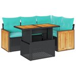 Casa si Gradina - Gradina si terasa - Mobilier exterior - Seturi mobila gradina - Set mobilier de gradina cu perne, 5 piese,poliratan/lemn acacia - Infinity.ro